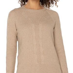 LIVERPOOL LONG SLEEVE CREW NECK RAGLAN SWEATER Size LL / HARVEST KHAKI MELANGE